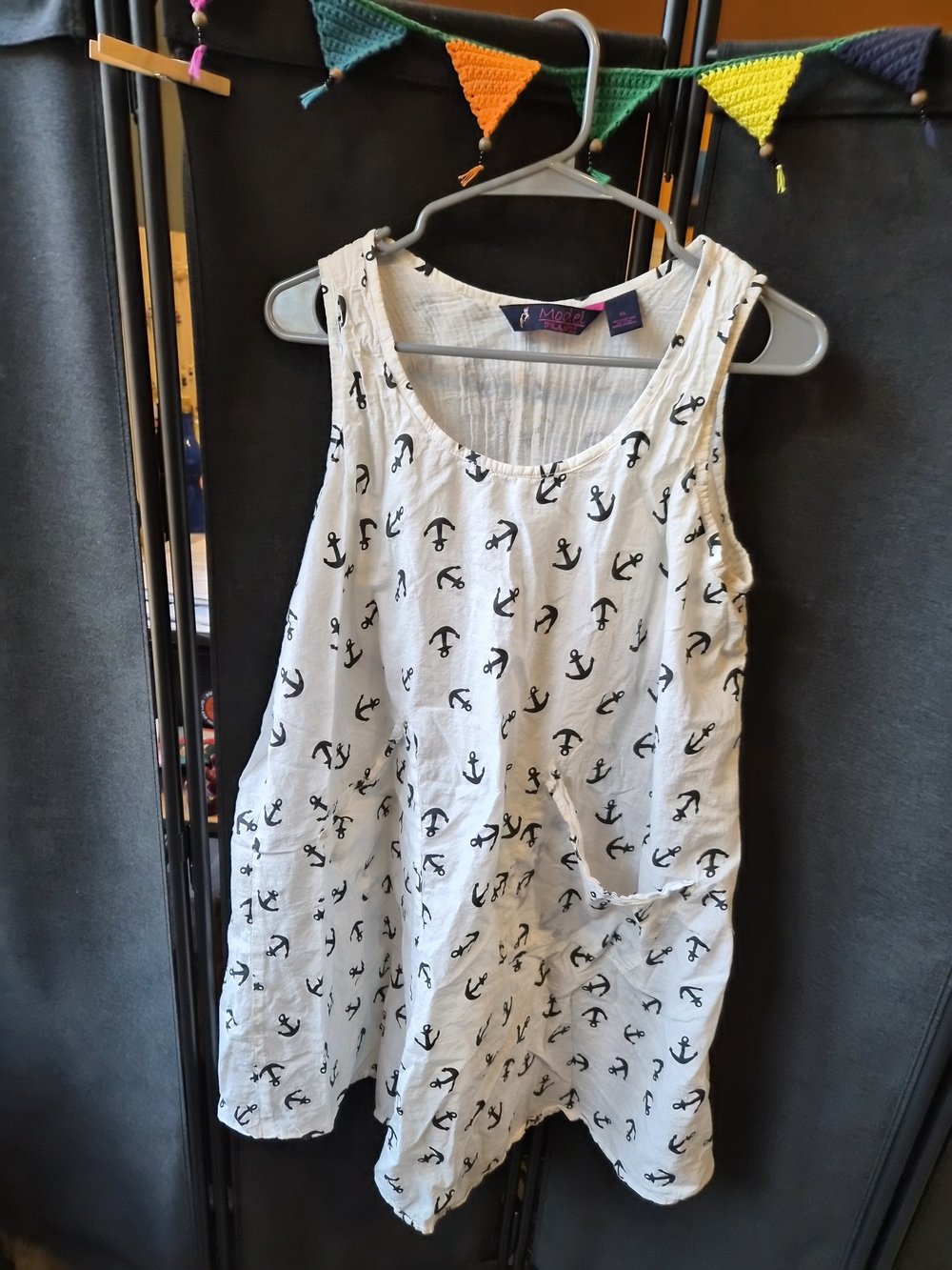 ⚓️ Anchor Print Sleeveless Tunic/Beach Cover Up